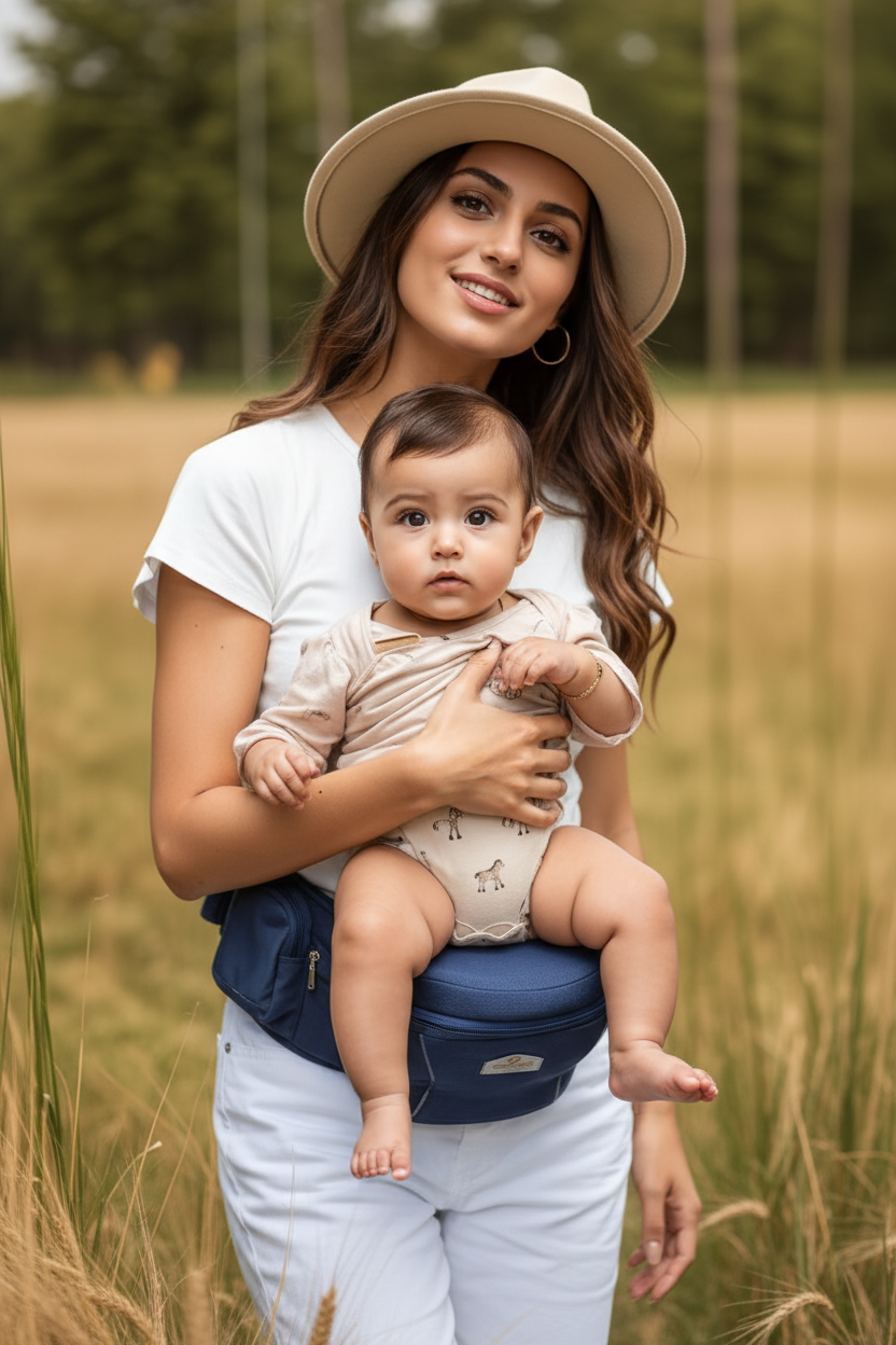 HipHold — Indian Mom & Baby, Navy Blue Carrier