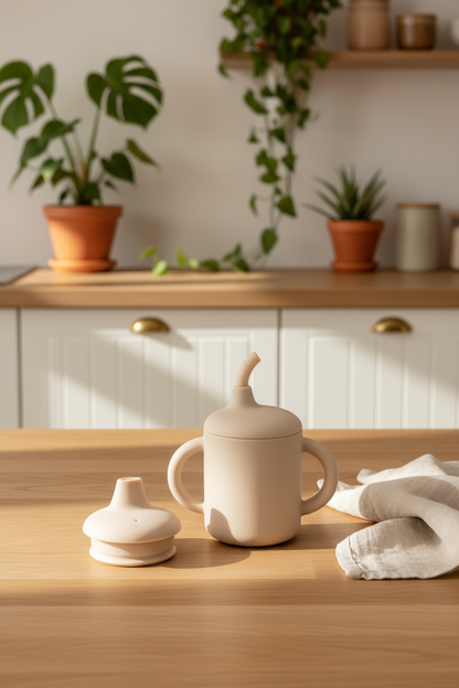 Zuid Baba 2-in-1 Sippy Cup - Beige Kitchen Lifestyle