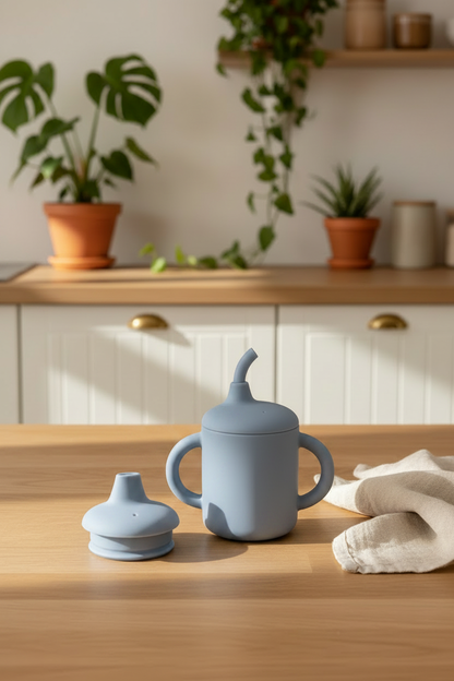Zuid Baba 2-in-1 Sippy Cup - Blue Kitchen Lifestyle